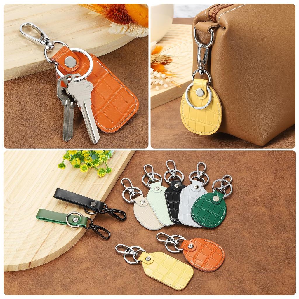 [PATIKIL] Leather Key Fob Key Cover RFID Key Fob Protector 1.57"x0.14" Black