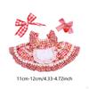 Plush Doll Strap Dress Strawberry Patterned Cute Hands on for Kids Birthday Gift