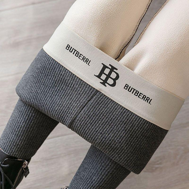 Winter Vintage Thicken Lambwool Leggings Women Warm Fleece Lined Thermal Ankle-Length Pants Sexy Hight Waist Skinny Fitness Leggins