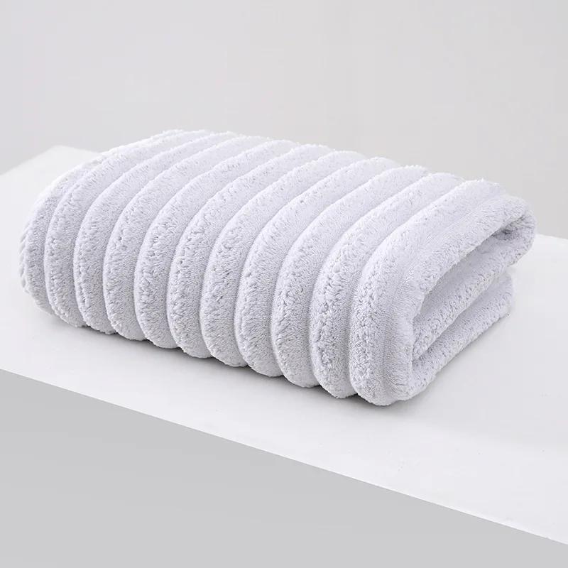 1PC Ultra Soft and Quick-Dry Towel with Candy Stripes Perfect for Home and Travel Candy Corduroy Style 35x75cm Comfortable Warm