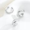 3 Stück/Set Silberfarbene Kleine Creolen für Damen Einfaches Geometrisches Minimalistisches Huggie Ohrring-Set Punk Rock Schmuckzubehör
