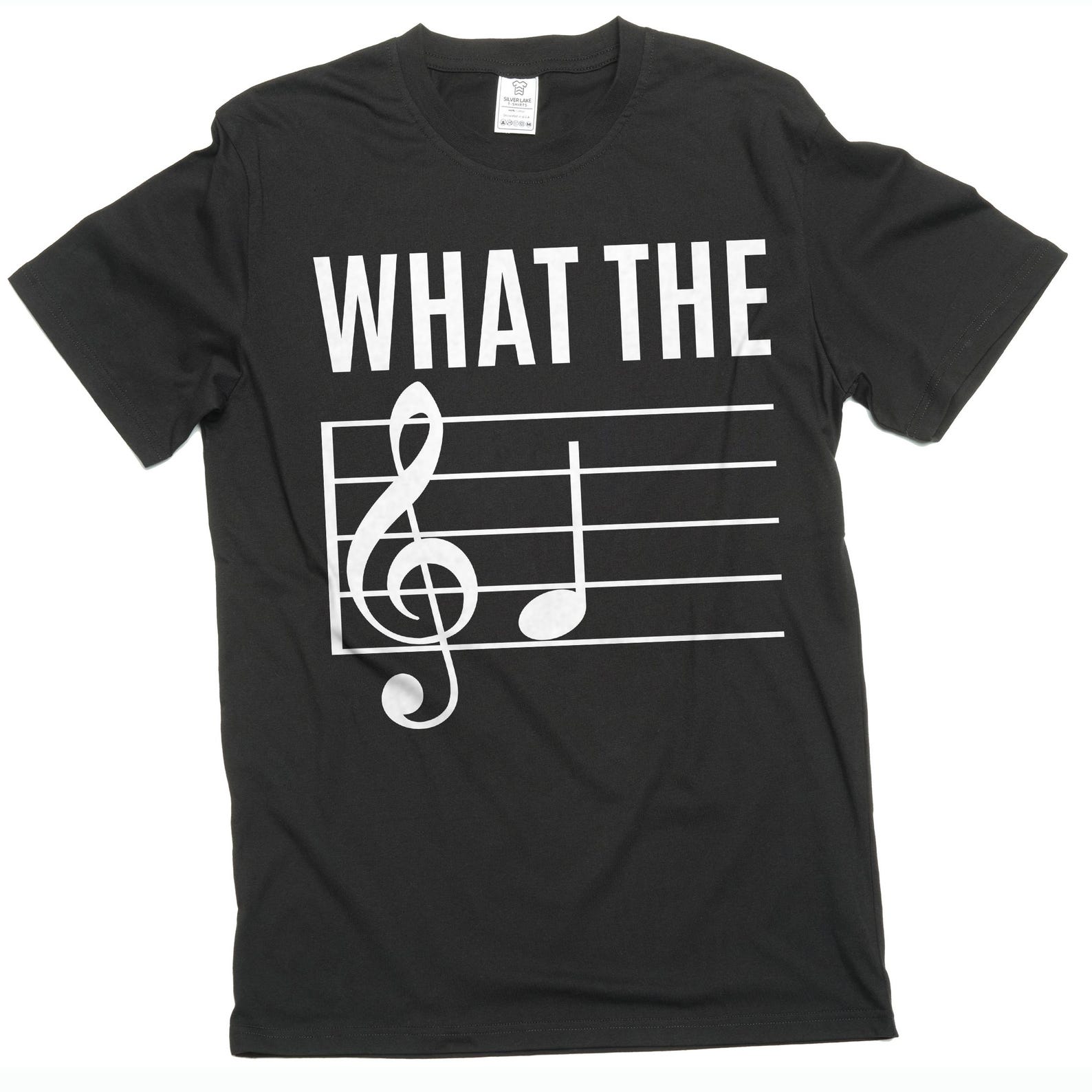 WHAT THE F Funny Musical Note T-shirt Musician Music Piano Teeshirt Birthday gift music band tee 2XL