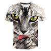 Cat Girls T Shirt Clothes Boys Girls Animal Children 3D T-Shirt Kids Summer Cat Lively Cute Funny Baby T Shirts Tops 2023 3-14Y