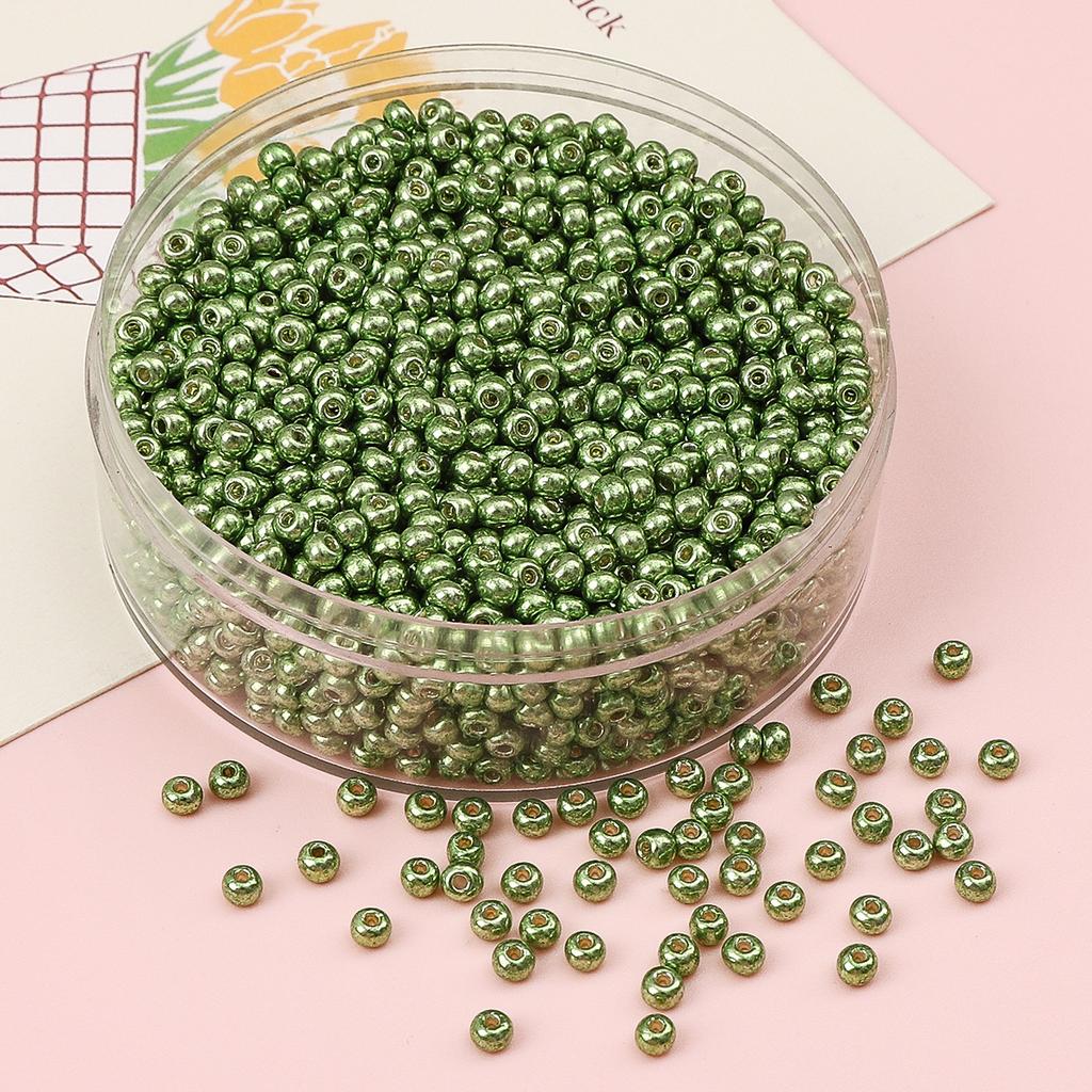 Glas Reisperlen Metall Mineralfarbe Perlen Handgemacht DIY Perlenkette Armband Zubehör Materialien Perlen zur Schmuckherstellung