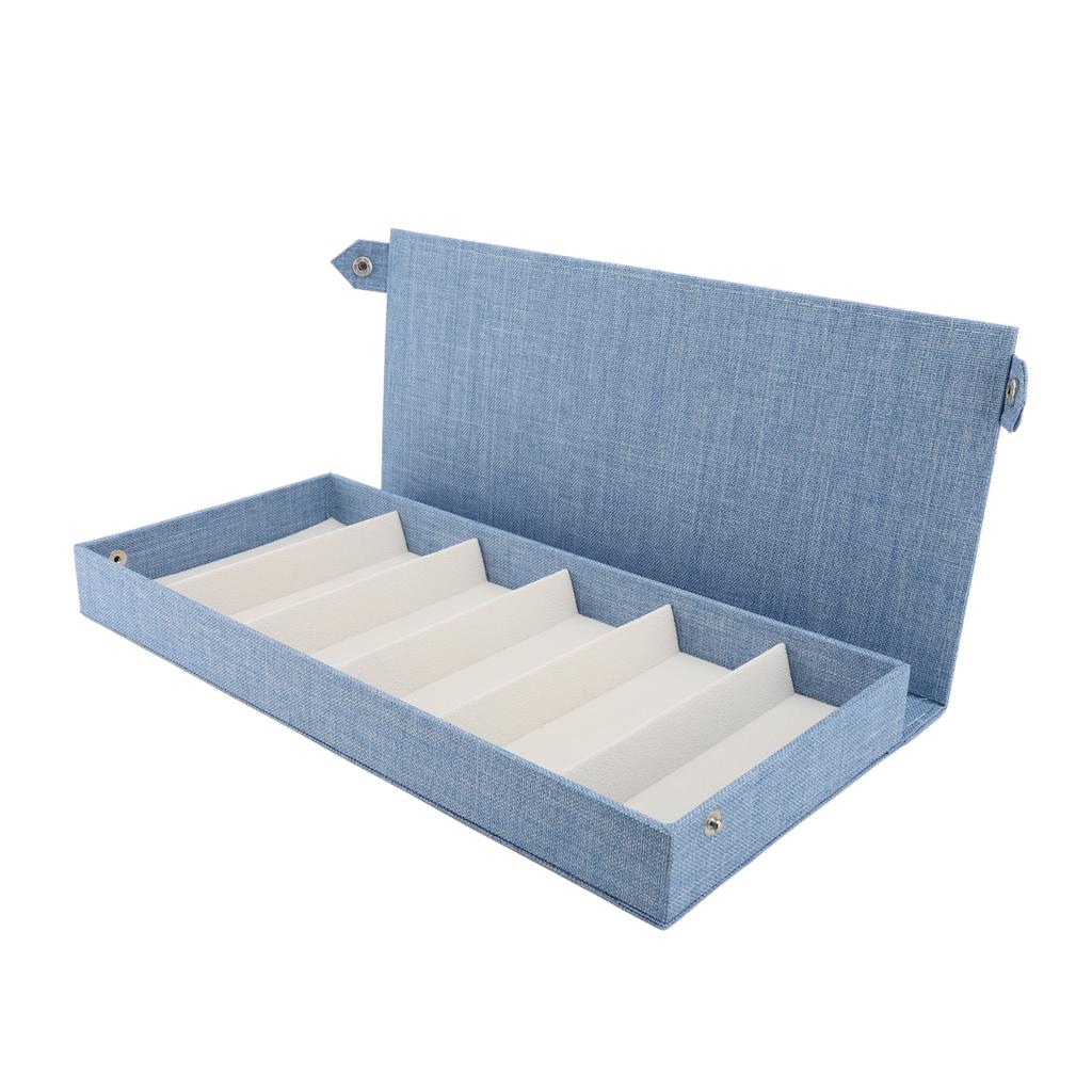 Linen 6 Slots Eyeglasses Case Fashionable Eyewear Display Case Multiple Glasses Case Box for Home Store