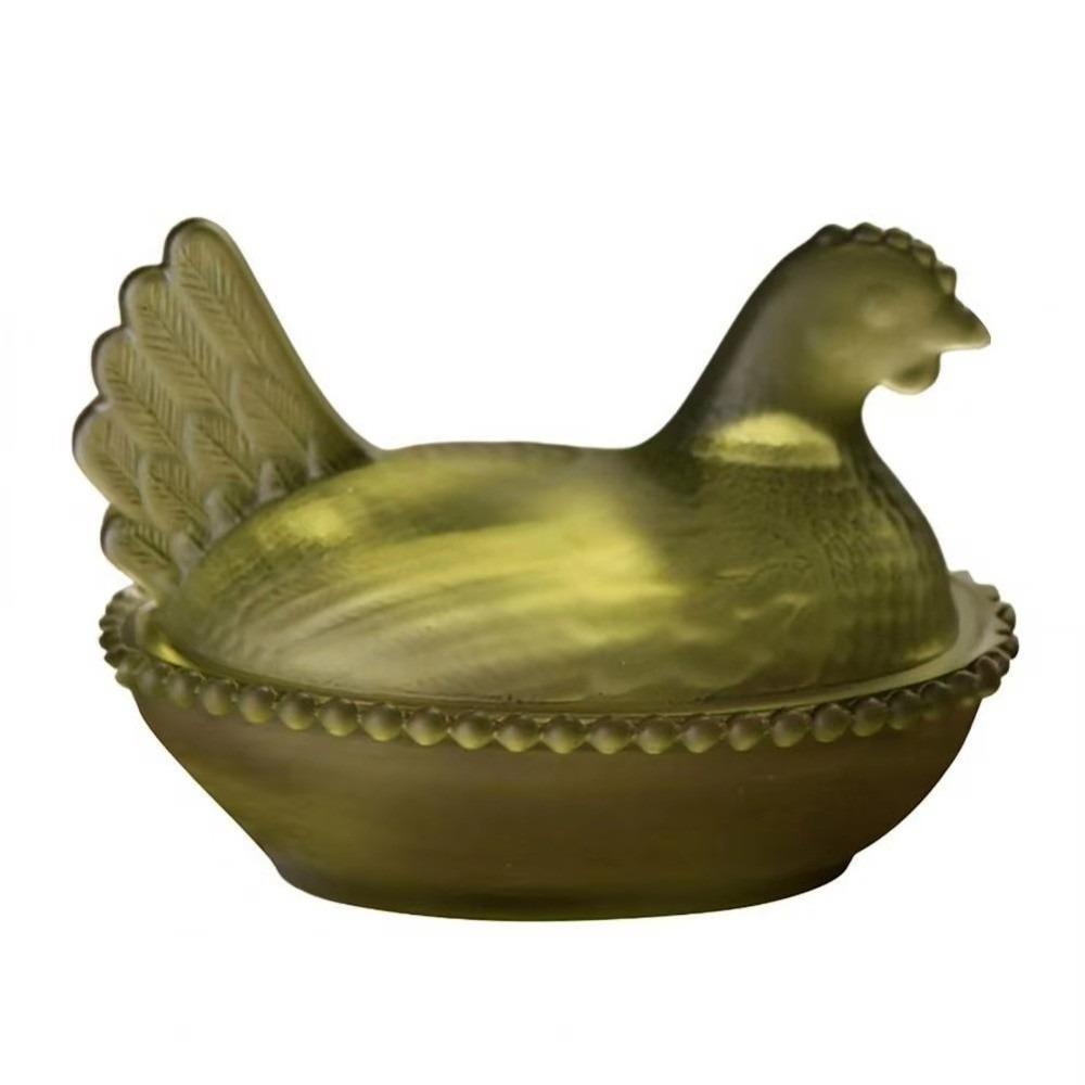 

New Acrylic Chicken Shaped Dish With Lid Hen on Nest Candy Dish Household Dinnerware Table Decorations