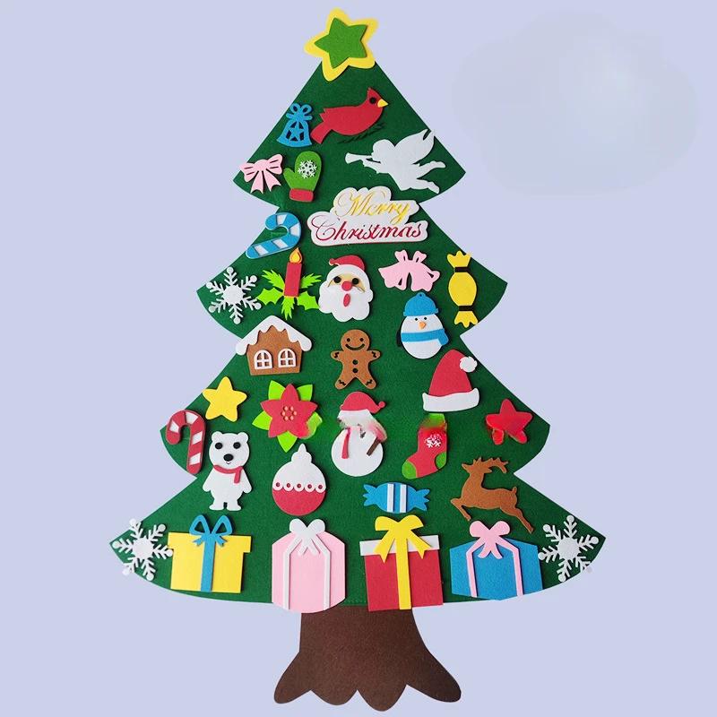 DIY Felt Christmas Tree Ornaments Handmade Hanging Decor for Kids Room Door Wall Xmas Party Gift Set
