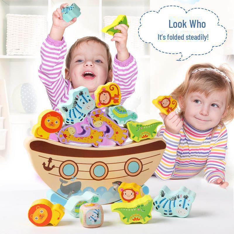 Seven-Layer Wooden Rainbow Stacking Tower - Early Education Toy for Infants