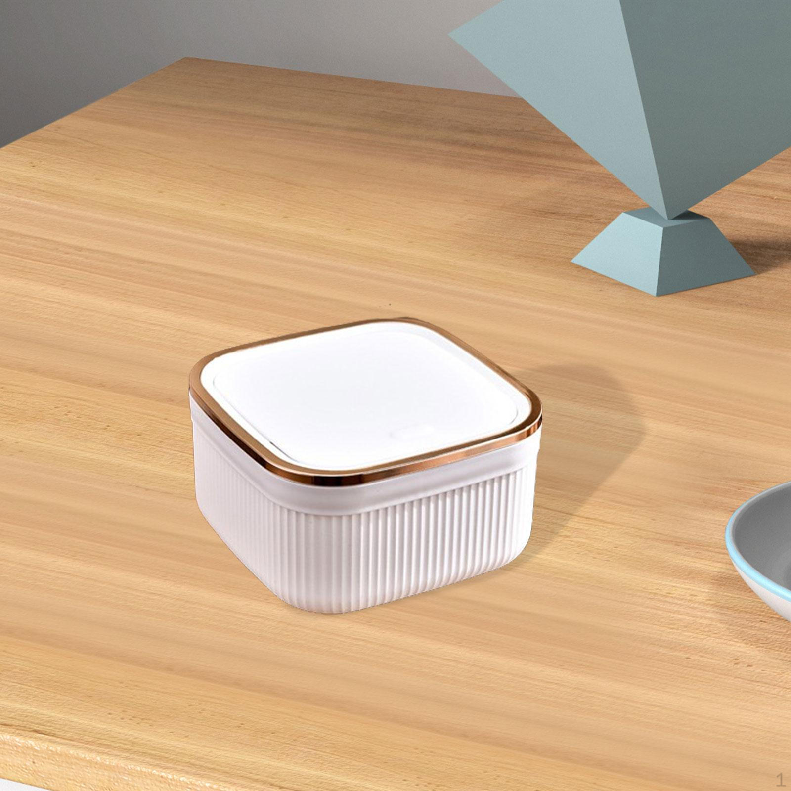 

Мини-мусорный бак, настольная корзина, портативная маленькая корзина для мусора с крышкой для спальни White and Rose Gold