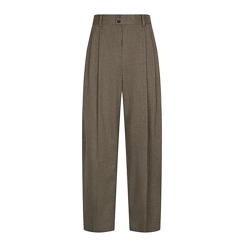 LESS 2025 Winter Casual Wool Blend Straight-Leg Trousers