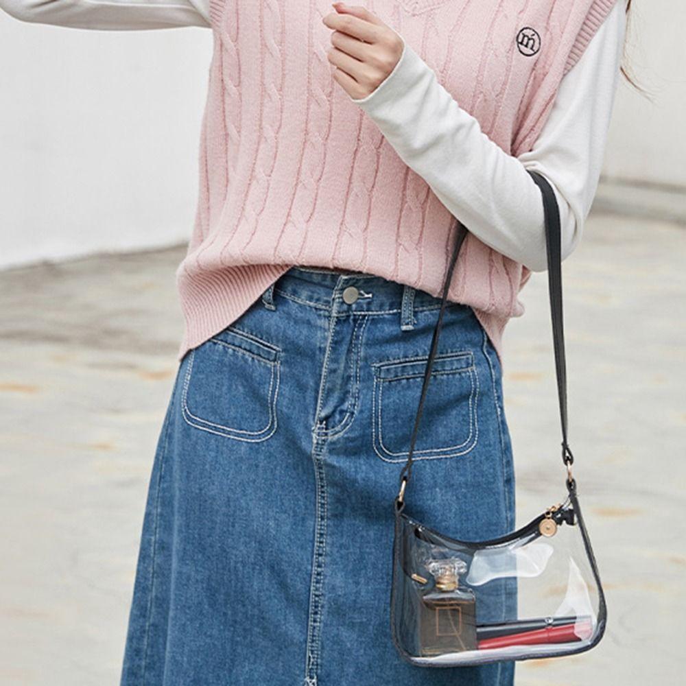 Waterproof Transparent Shoulder Bag Portable Tote Bag Fashion Crossbody Bag  Girls
