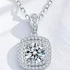 Luxury Female Crystal White Zircon Stone Pendant Necklace Vintage Silver Color Wedding  For Women