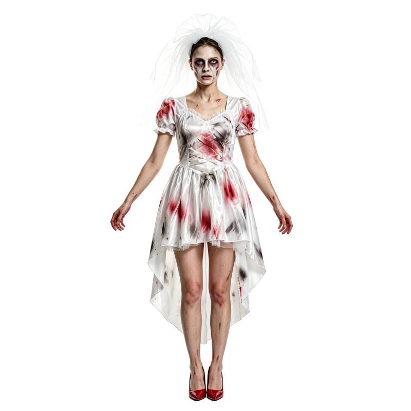 Halloween Ghost Bride Costume Dress Polyester Spandex For Cosplay Party Stage Performance