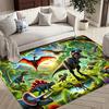 Dinosaur Primitive Forest Area Rug, Washable Non-Slip Floor Mat for Game Room Living Room, Kids Bedroom Decor Carpet