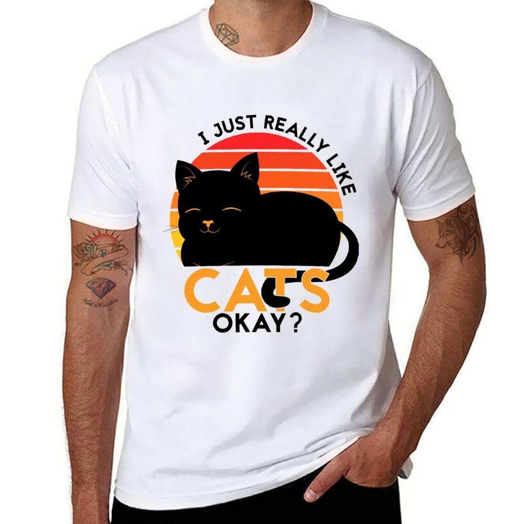I Just Really Like Cats Okay TShirt Outdoor Sports Lightweight Tee