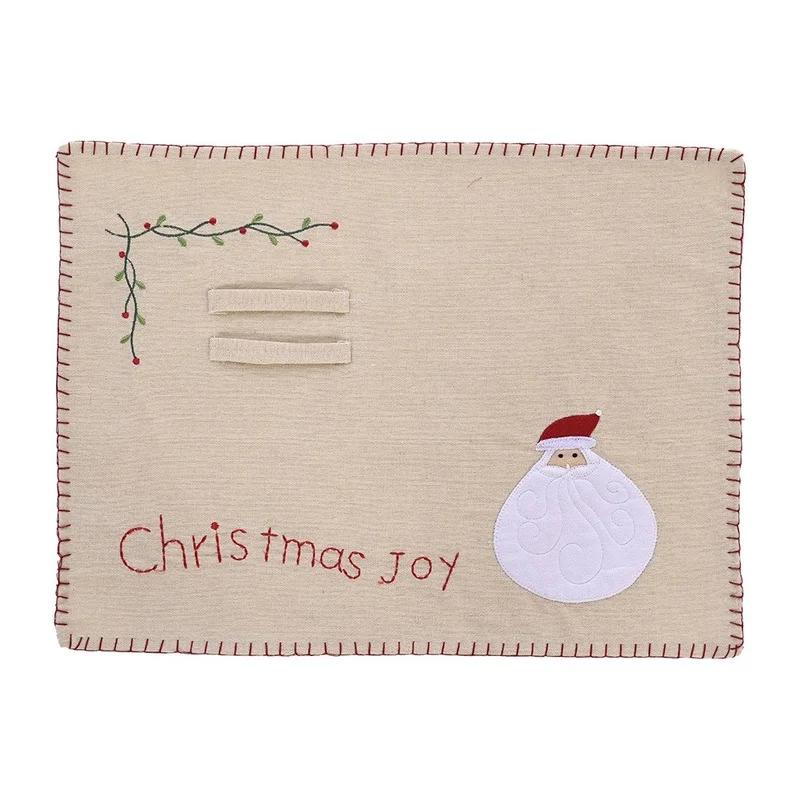 Weihnachts-Leinen-Platzsets Tischsets Rutschfest Hitzebeständig Besteckmatte