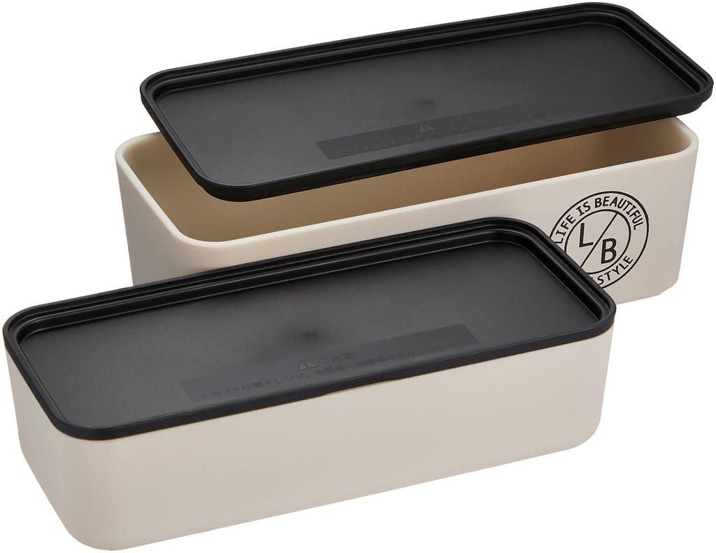 Showa Bento Box Nest Lunch Box Stamp Bamboo X Gray 2 Tiers Lower Tier 400ml Upper Tier 590ml Compact Storage Type Made In Japan 77084 Men's L/B