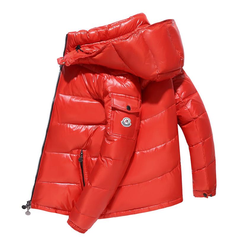 Unisex Shiny Hooded Down Jacket - Trendy Winter Warmth for Couples
