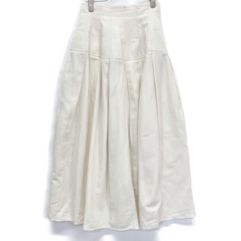 BLAMINK 23Stainless Steel Cream 7924-230-0343 Linen Blend Maxi Long Skirt Skirt 36 creamUsed