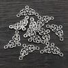 30pcs 14x26mm Antique Silver Plated Bronze Flower Style Connector Charm Pendant DIY Jewelry Supplies for Bracelet Necklace