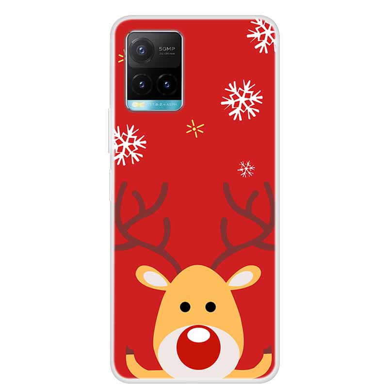 Christmas For Vivo Y21s Case TPU Soft Silicone Back Cover Case For Vivo Y21s V2110 Shockproof Coque VivoY21s Shell Cartoon Funda