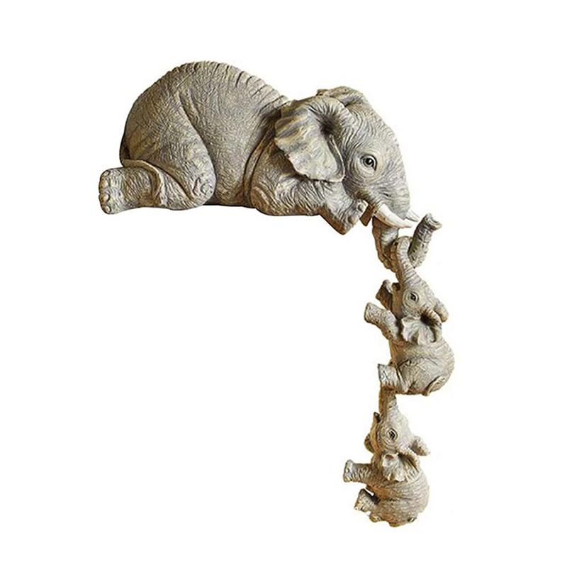 Mother And Child Elephant Hanging Elephant Three Piece Set Resin Home Decor Crafts Decoration