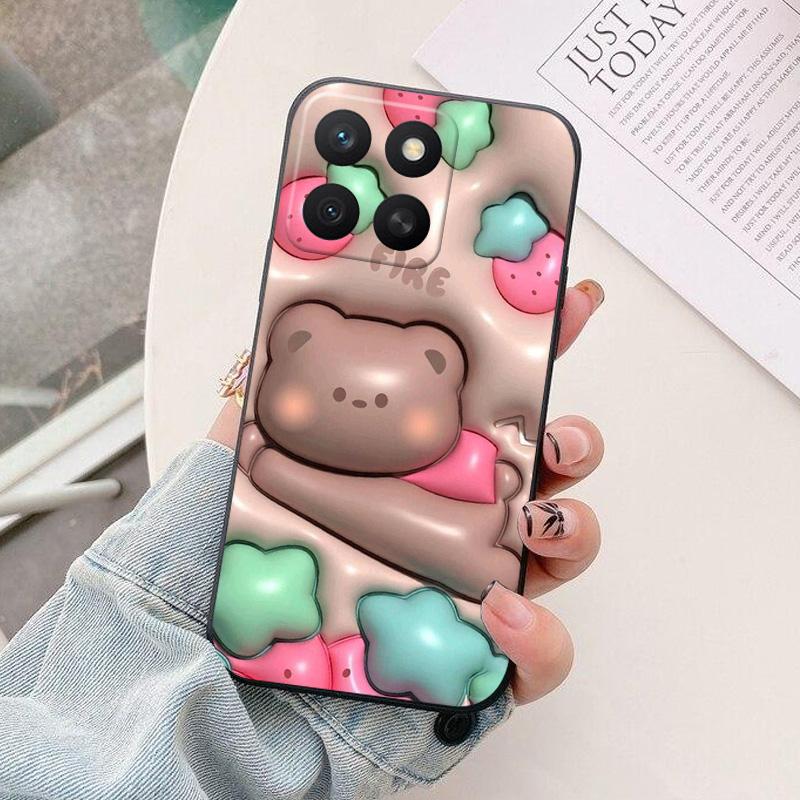 For Honor X8C 4G Case astronaut Black Silicon Soft TPU Phone Cases for Honor X8c 2025 Protective Back Shells Coque X 8c HonorX8c