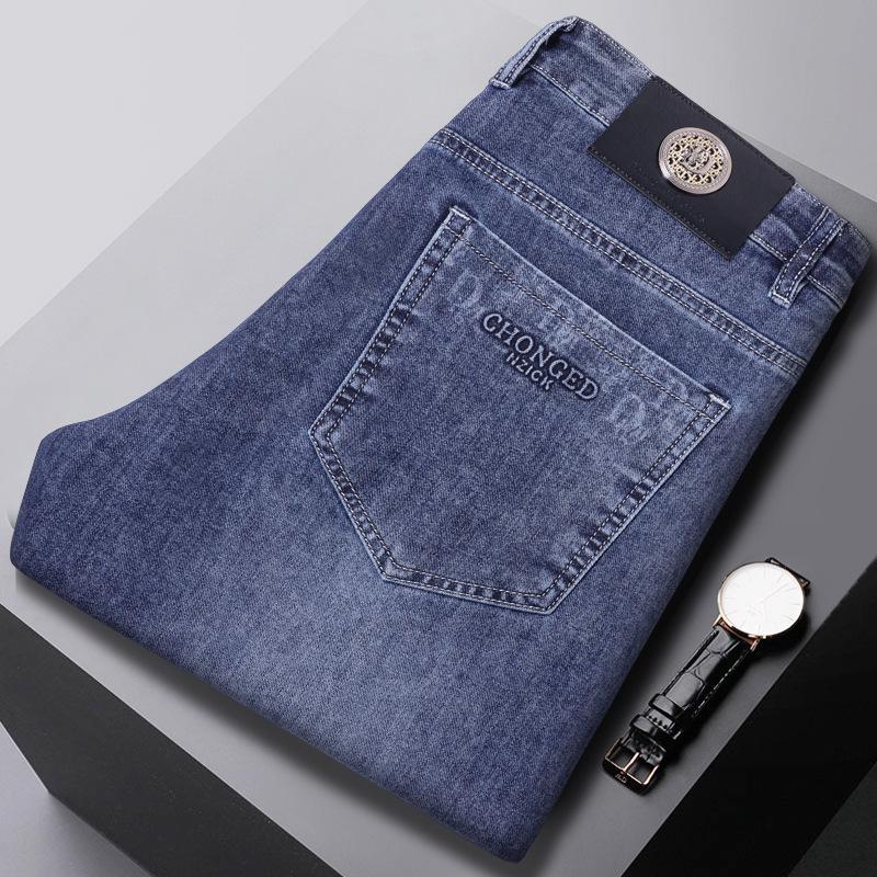 

Джинсы премиум-класса Spring: Легкие роскошные, 3D эластичные, дышащие, облегающие прямые брюки для мужчин среднего возраста 40 (32 inches) 215 lbs