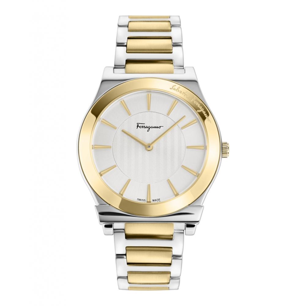 

Salvatore Ferragamo Ferragamo 1898 Тонкие часы-браслет, двухцветные