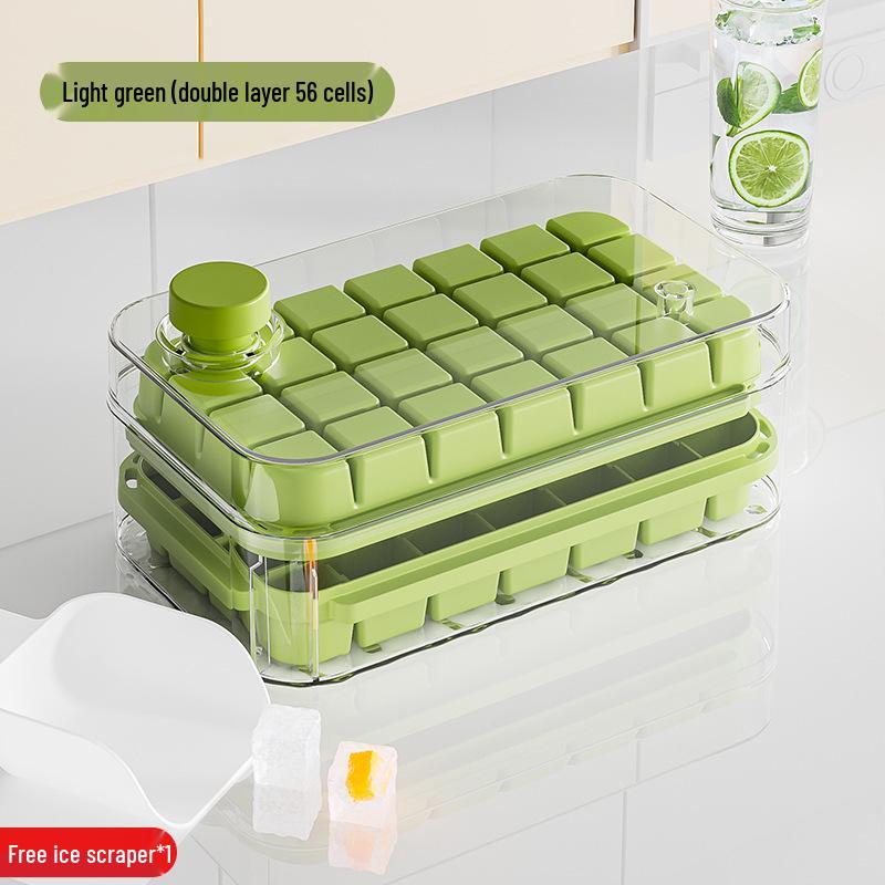 High-Capacity Press-Type Ice Cube Tray - Food Safe Household Ice Maker Mold