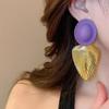 Chic Vintage Drop Earrings Color Blocking Exaggerated Earrings Leaf Pendant Earrings  Party