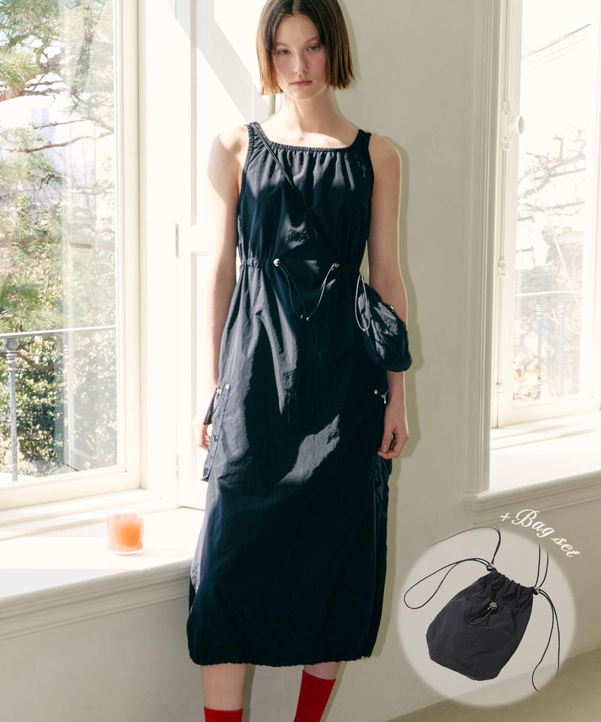TMAKER Nylon String Dress & Bag Bk