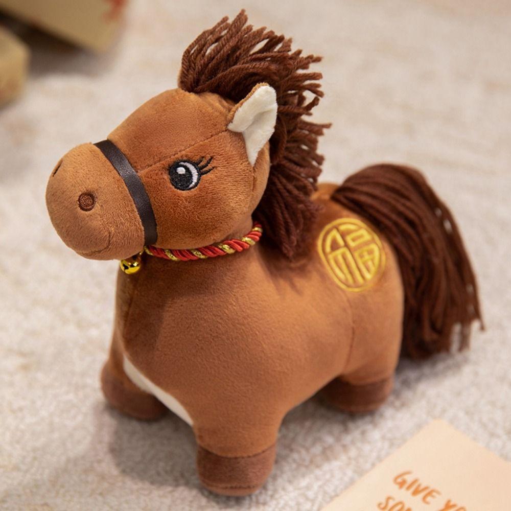 2026 Horse Year Zodiac Horse Figurine Letter Print Horse Stuffed Animal  Children Toys