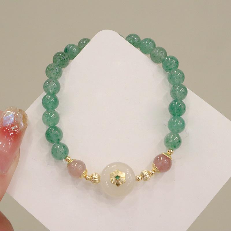 Green Strawberry Crystal Flower Bracelet Bracelet Bangles Women Fashion Jewelry Accessories Gift