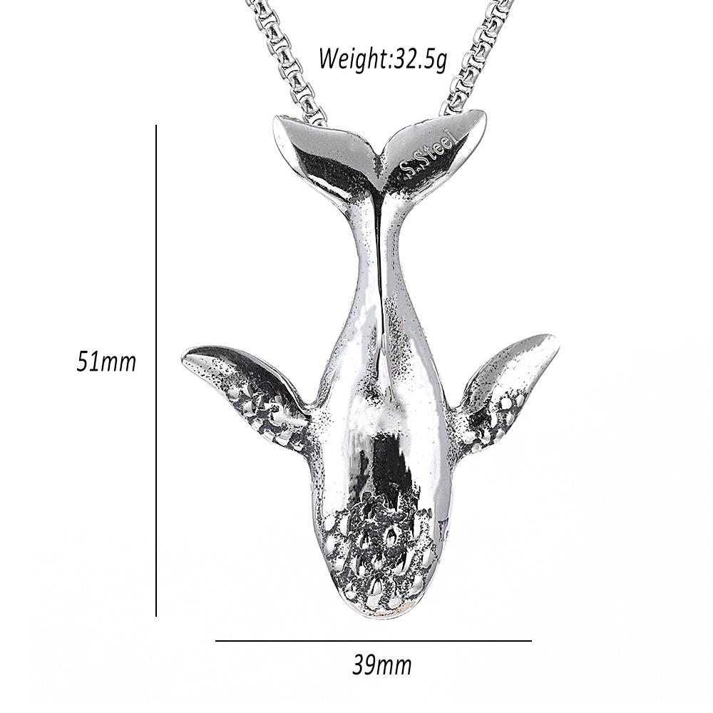 Mode 316L Edelstahl Anhänger Wal Anhänger Halskette Herren und Damen Einfacher Schmuck Halskette Geschenk Accessoires Großhandel