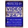 Hisun Tin Sign HD Tin Sign Bilingual Security Warning Wall Decor  Retro French  English Video Surveillance Metal Poster for Business Home