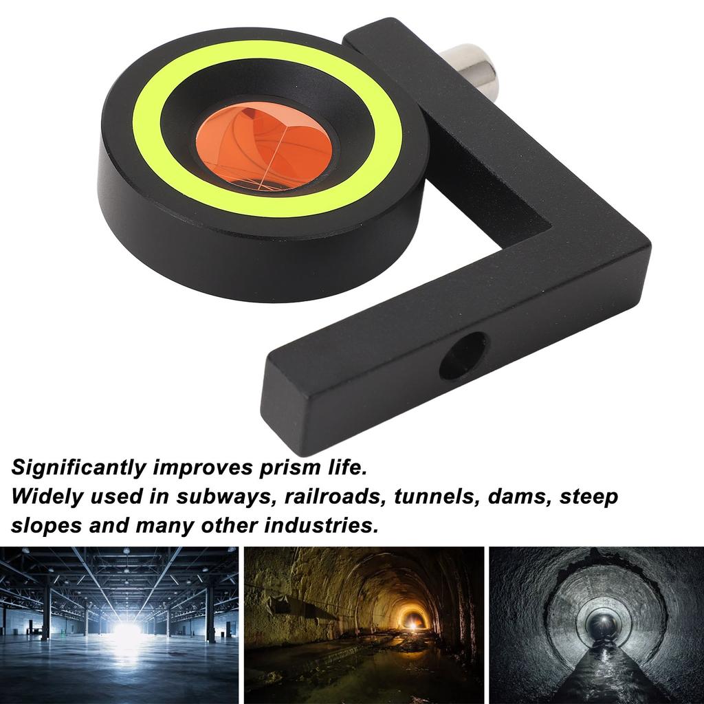 L Bar Mini Prism Optical Glass 90 Degree Mini Prism Fluorescent Sticker Aluminum Alloy Anti Abrasive Drop Proof for Railroads