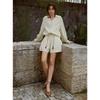 ELLE Women's Tencel V-Neck Embroidered Shirt