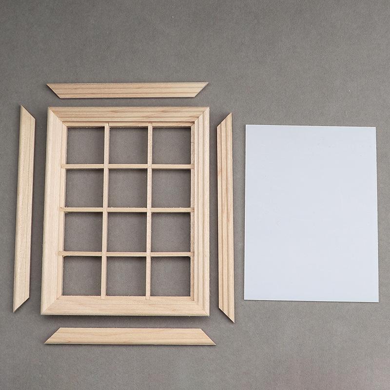 1 Set Furniture Accessories 1/12 Wooden Unpainted 6-Panel Door Dolls House Miniature Fairy Garden Decoration