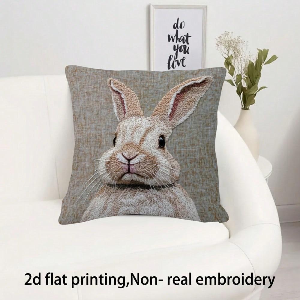 1 Easter Bunny Chick Pillow Double Sided 2D Print Cute Soft Pillow Cover Bedroom Living Room Couch Decor Festive Accessory Gift