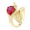 Jewelry Copper Bottom Gold-Plated Simulation Color Treasure Corundum Water Drop Retro Ring 8 * 10