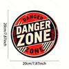 Vintage Gefahrenzone Runde Metall-Wandkunst-Schild 8x8 Zoll Aluminium-Dekor für Haus Garage Bar