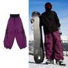 Pantalones de esquí holgados para mujer y hombre, impermeables, cortavientos, pantalones de snowboard, aislados, para invierno, actividades al aire libre, senderismo, pantalones cálidos de esquí, pantalones deportivos holgados para nieve
