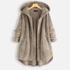 Cappotti con Cappuccio da Donna Taglie Forti Manica Lunga Monopetto Lunghezza Midi Cappotto Largo Casual Elegante Giubbotti Spessi Felpe Lady Ufficio