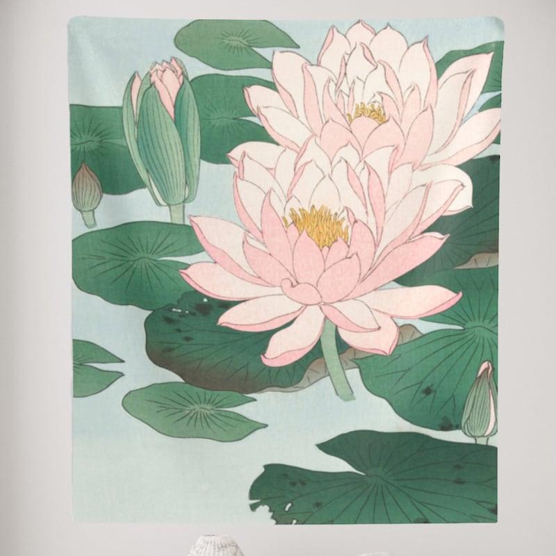 Japanese Water Lily Tapestry Japanese Art 75x100