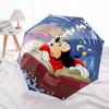Sorcerer Mickey Themed Automatic Opening and Closing Umbrella, Brightly Colored 8-rib Portable Umbrella, Suitable for Men and Women, A Perfe