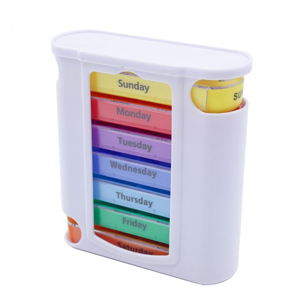 Medizinbox mit 4 Fächern Wöchentlicher Pillenorganisator Tragbare Pillendose 7 Tage