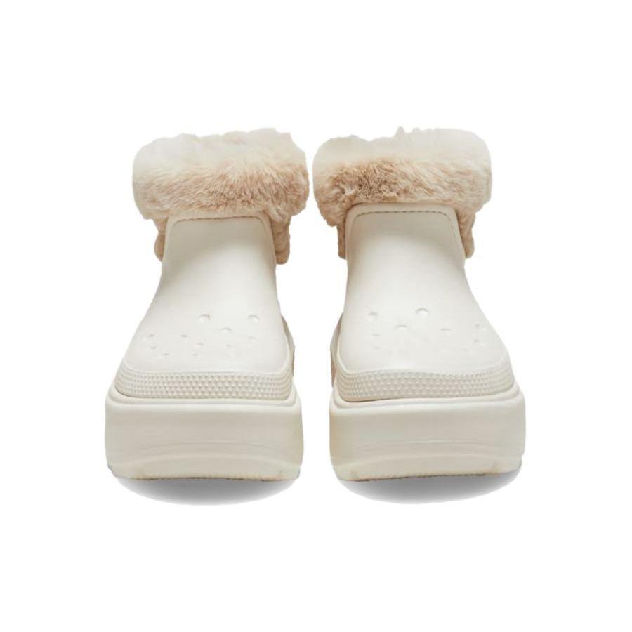 Crocs Stomp Lined Boot Comfortable Durable Short Boots Women boots White 208718-160
