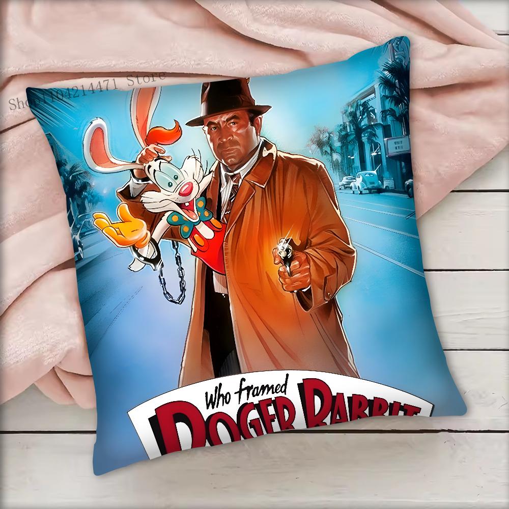 Cartoon Animation R-Roger R-Rabbit Pillow Case Square Bedroom Sofa Leisure Comfort Cushion Car Living Room Home Decoration