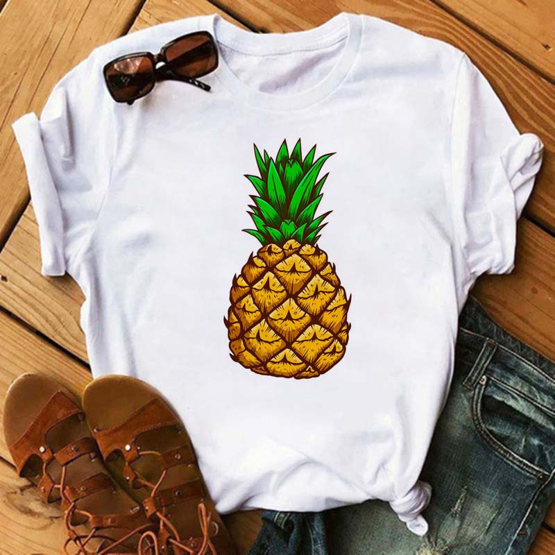 Maycaur Nové Kawaii Dámské Topy s Potiskem Ovoce Jahody Ležérní Dámské Krátkorukávové Streetwear Černé Trička Oversized s Kulatým Výstřihem
